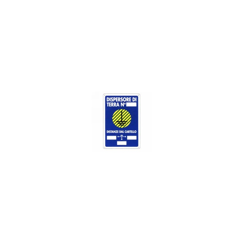 CARTELLO DISPERSORE DI TERRA      20x 30 PLASTICA