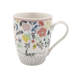 TAZZA MUG PORCELLANA FIORI...