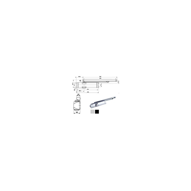 CHIUDIPORTA AERODINAMICO ARGENTO TS 90 DORMA