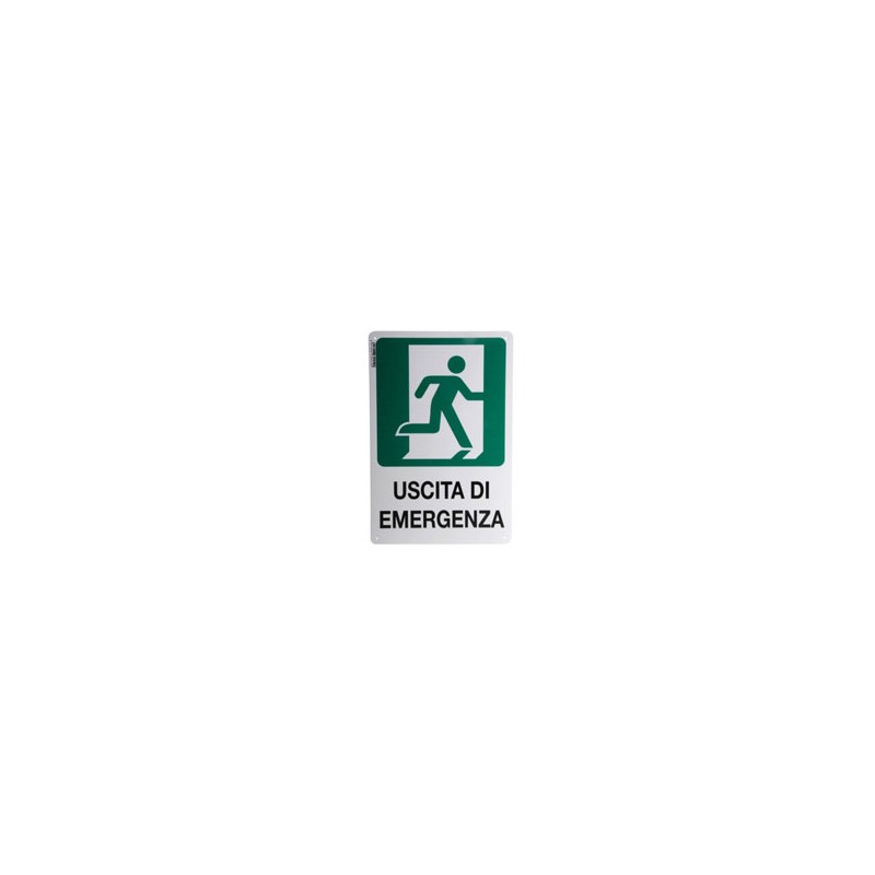 CARTELLO USCITA EMERGENZA DX      20x 30 PLASTICA