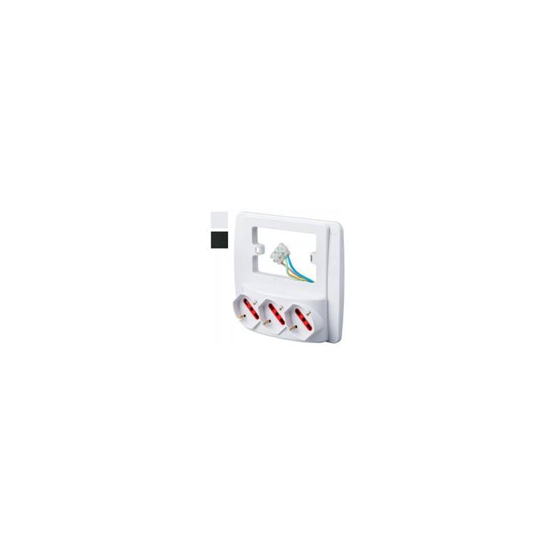 MULTIPRESA PARETE 3 PRESE 10/16+SK BCO  SMART ROSI