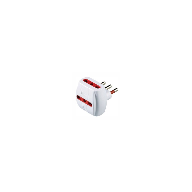 ADATTATORE TRIPLO SICUREZZA 10A+T    BIANCO   ROSI