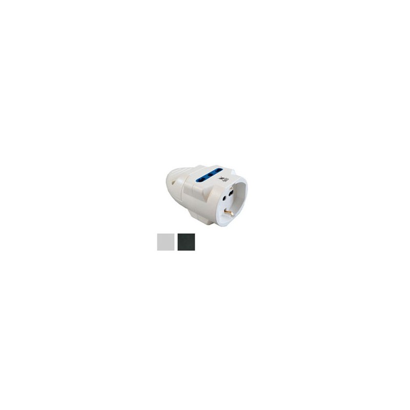 PRESA TRIPLA VOLANTE 2x2PT 1xSK NERO