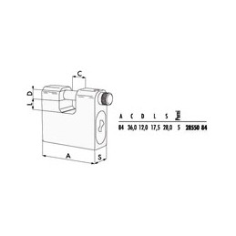 LUCCHETTO CORAZZATO mm 84 SERRANDE KA   28550 CISA