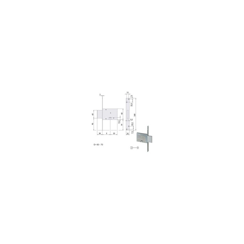 SERRATURA INFILARE FERRO 57013-60-0 CISA