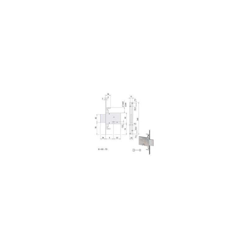 SERRATURA DOPPIA MAPPA INF.ALL 57016-70-0 CISA