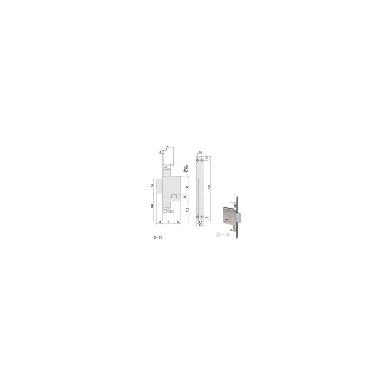 SERRATURA INFILARE FERRO 57225-60-0 CISA