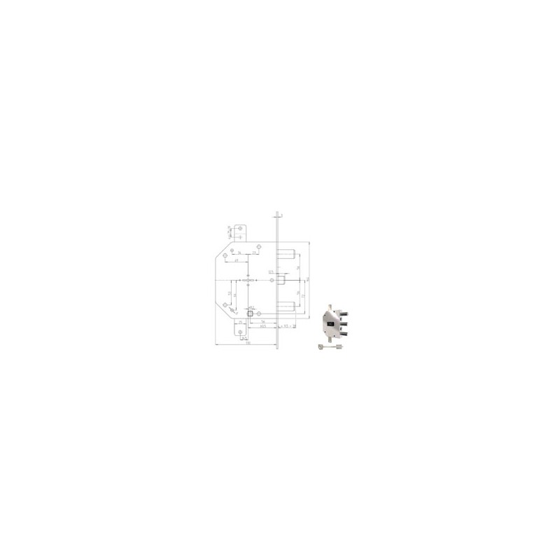 SERRATURA SIC.TRIPLICE SX DM 2105-61N CR