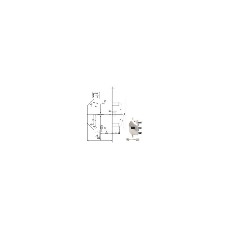 SERRATURA SIC.TRIPLICE DX DM           2105-01N CR