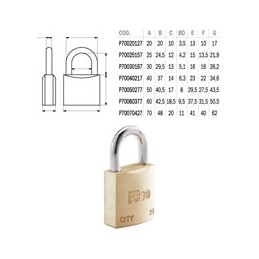 LUCCHETTO OTTONE mm 40 KA...
