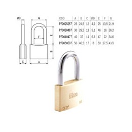 LUCCHETTO OTTONE mm 25 ARCO...