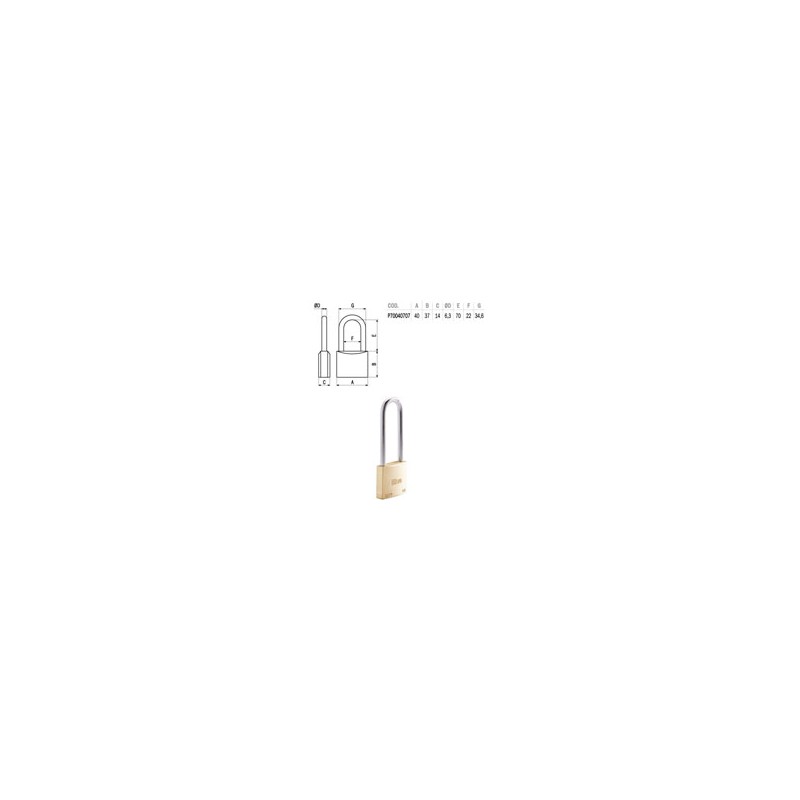 LUCCHETTO OTTONE mm 40 ARCO LUNGO CITY ISEO