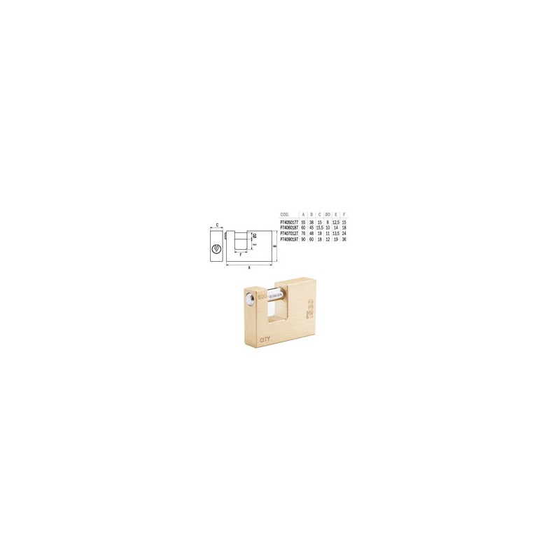 LUCCHETTO OTTONE mm 60 SERRANDE KA CITY ISEO