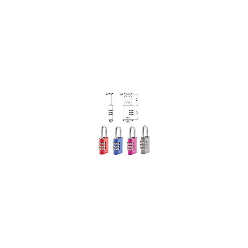 LUCCHETTO ALLUMINIO mm 28,5 COMBINAZ.BLU ISEO