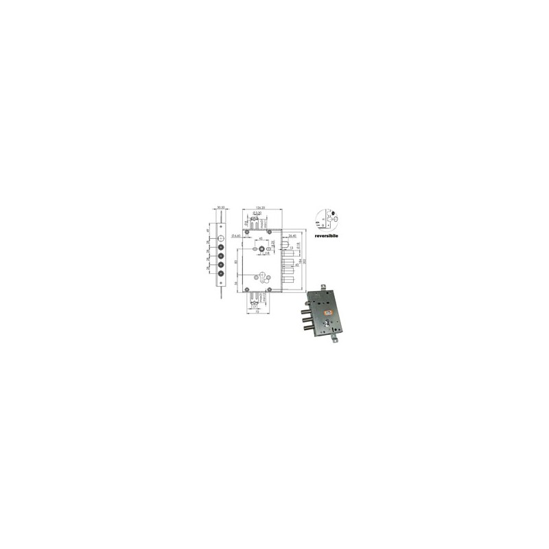SERRATURA SIC.TRIPLICE CIL. E63 RCI664+10/280 MOIA