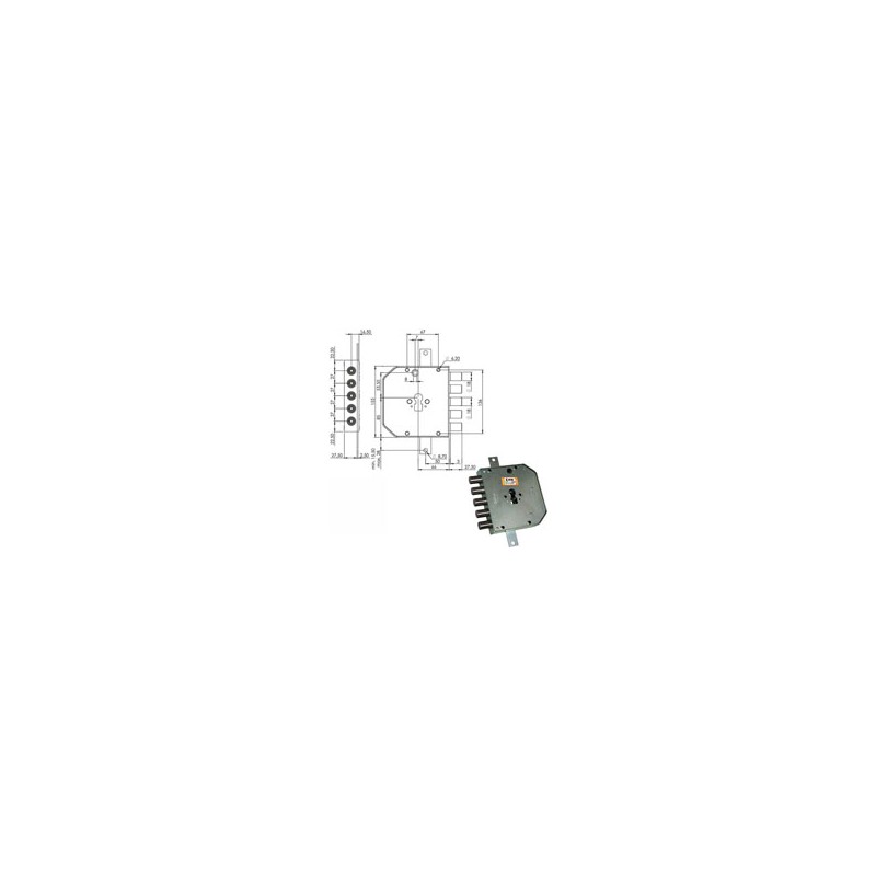 SERRATURA SIC.TRIPLICE SX CIL.E63  RES653/270 MOIA