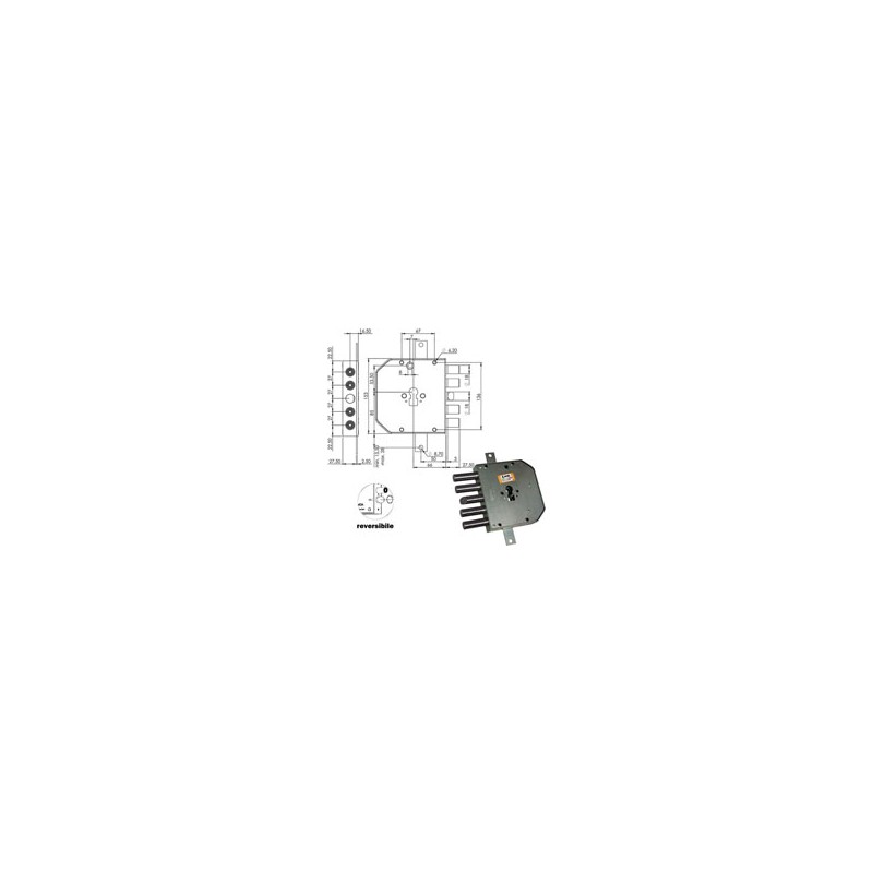 SERRATURA SIC.TRIPL.DX CIL.E63  RES654+43/270 MOIA