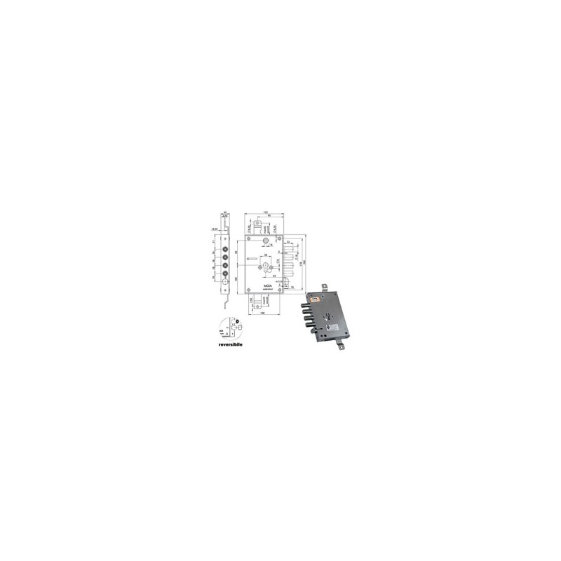 SERRATURA SIC.TRIPLICE SX CIL.E63 RMEF664/280 MOIA