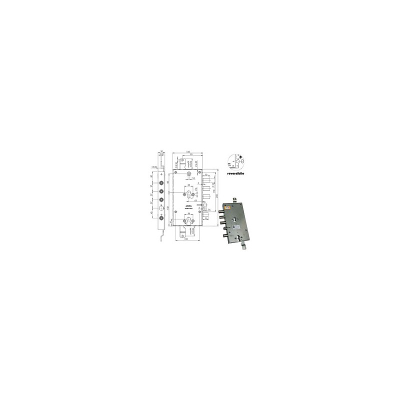 SERRATURA SIC.TRIPLICE CIL. E63 RMTO6654/370 MOIA