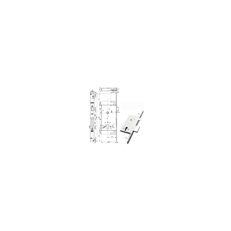SERRATURA INFILARE FERRO TRIPLICE    89B85 MOTTURA