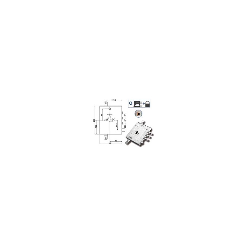 SERRATURA SIC.TRIPLICE DX 89857 MOTTURA