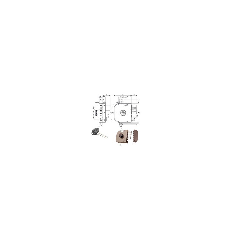 SERRATURA SIC.TRIPLICE SX POMPA 30631 MOTTURA