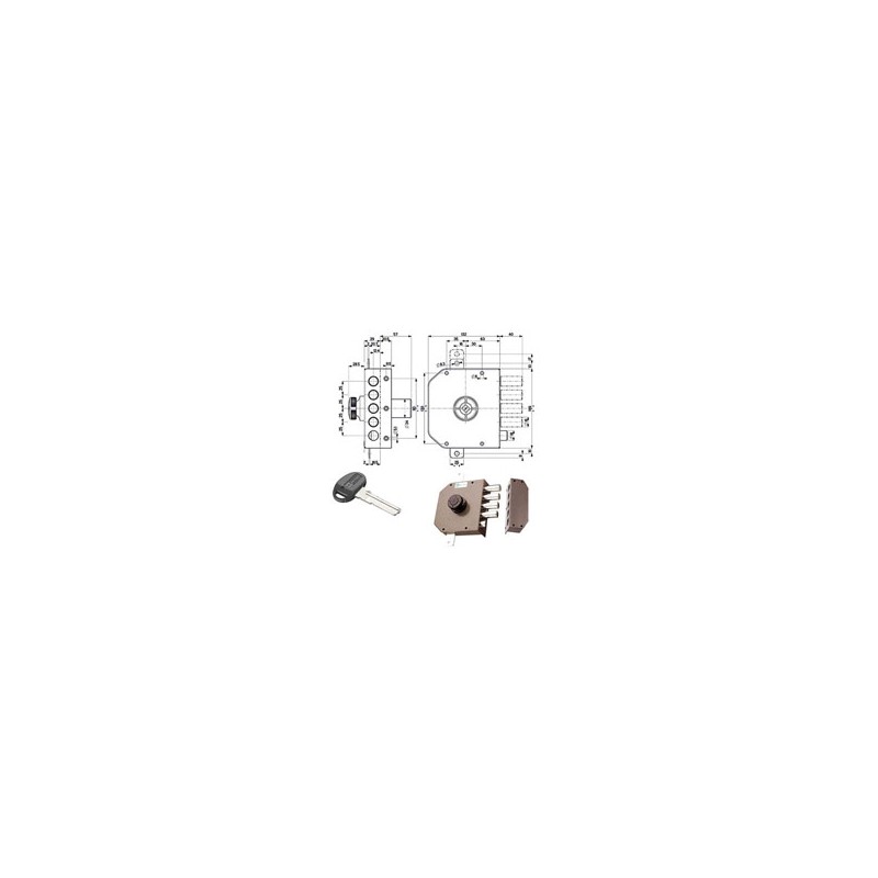 SERRATURA SIC.TRIPLICE DX POMPA SCR. 30631 MOTTURA