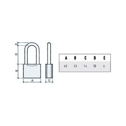 LUCCHETTO OTTONE mm 40 ARCO...