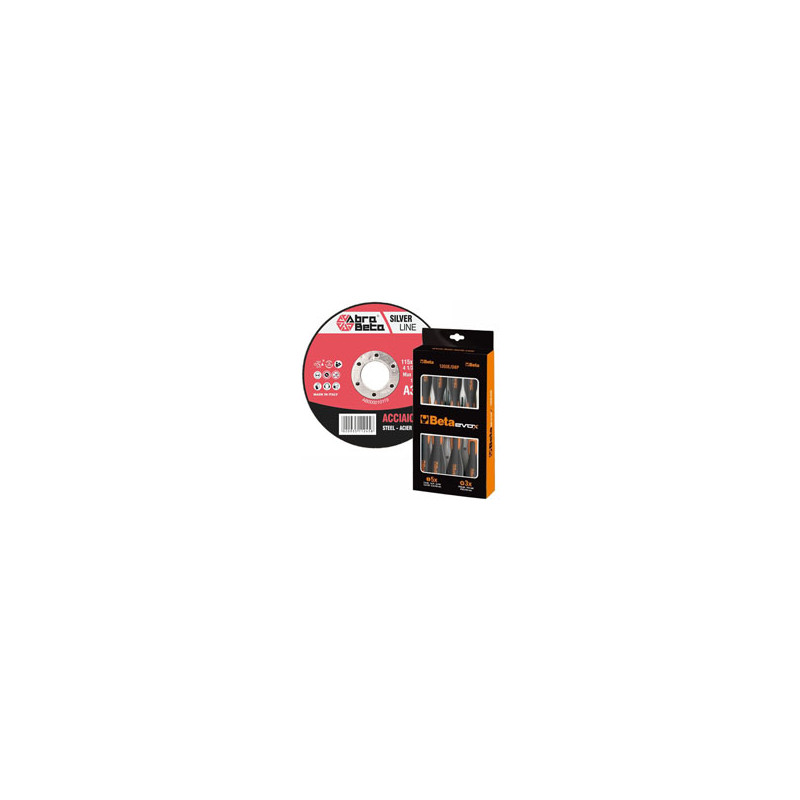 DISCO ABR FERRO 115x1,6 + CACCIAVITI KIT ABRA BETA