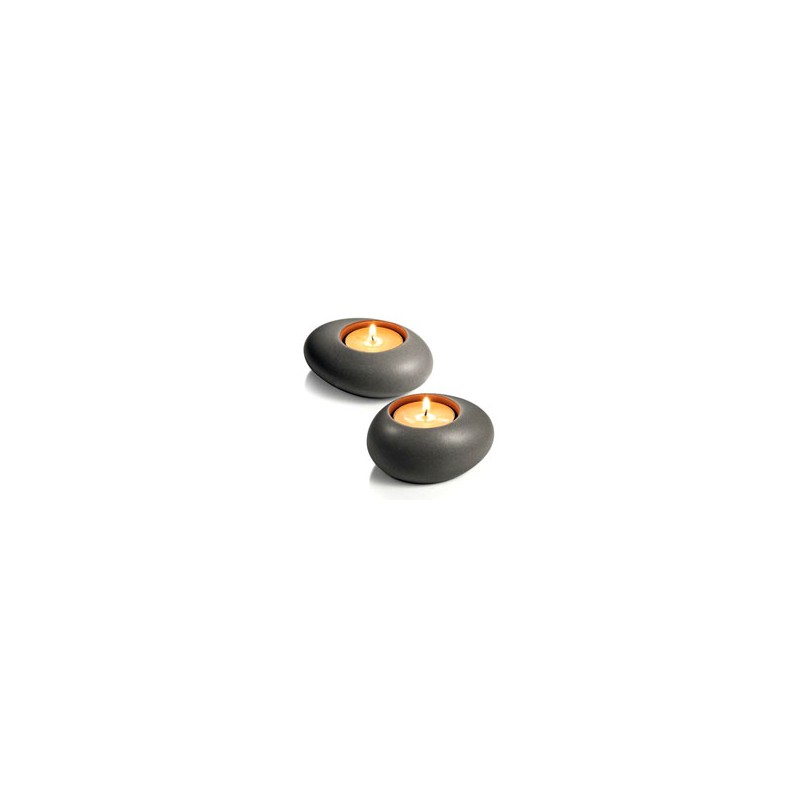 SUPPORTO TEALIGHT STONE GRIGIO Pz 2 FANCY TESCOMA