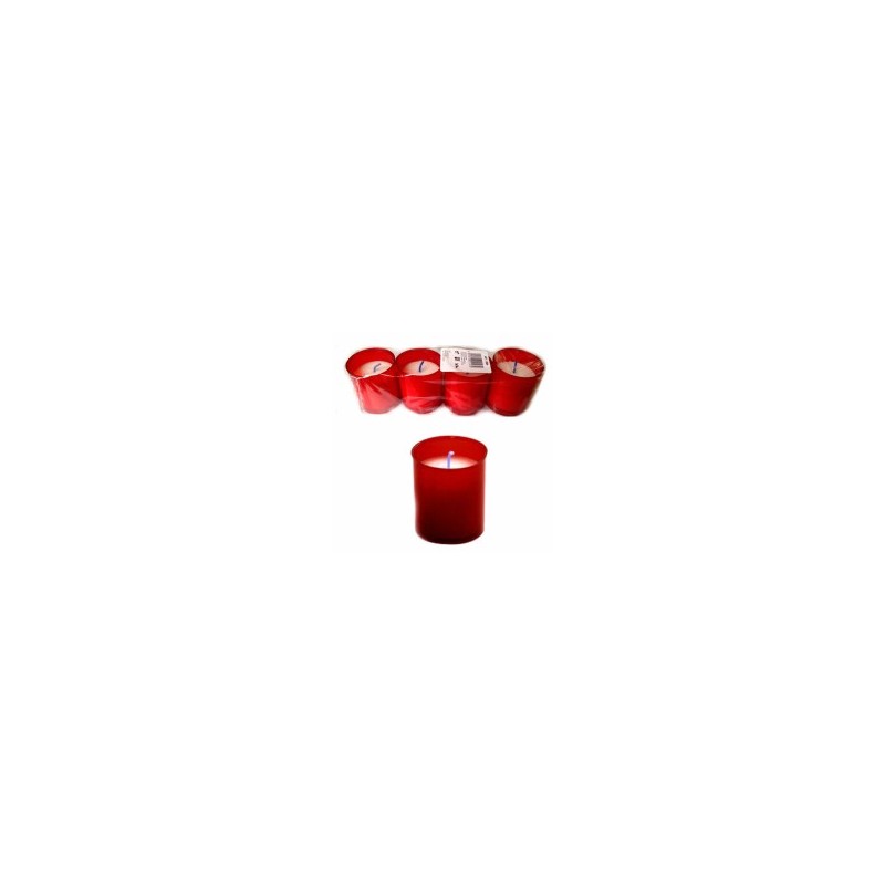CERO VOTIVO BICCHIERINO ROSSO Pz 4