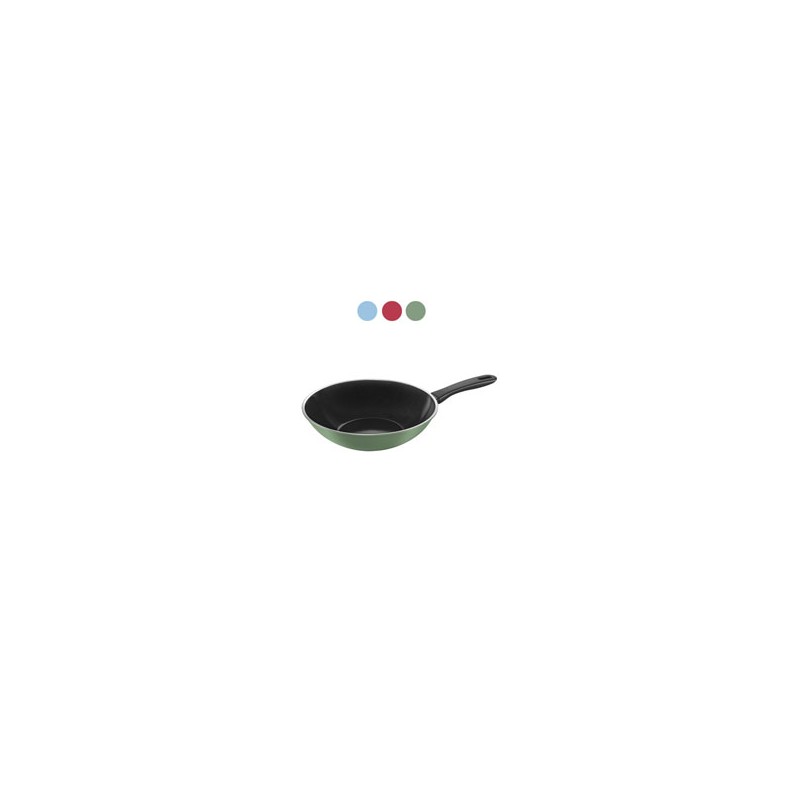WOK 1 MANICO cm 28 CAPRERA ROSSO BALLARINI