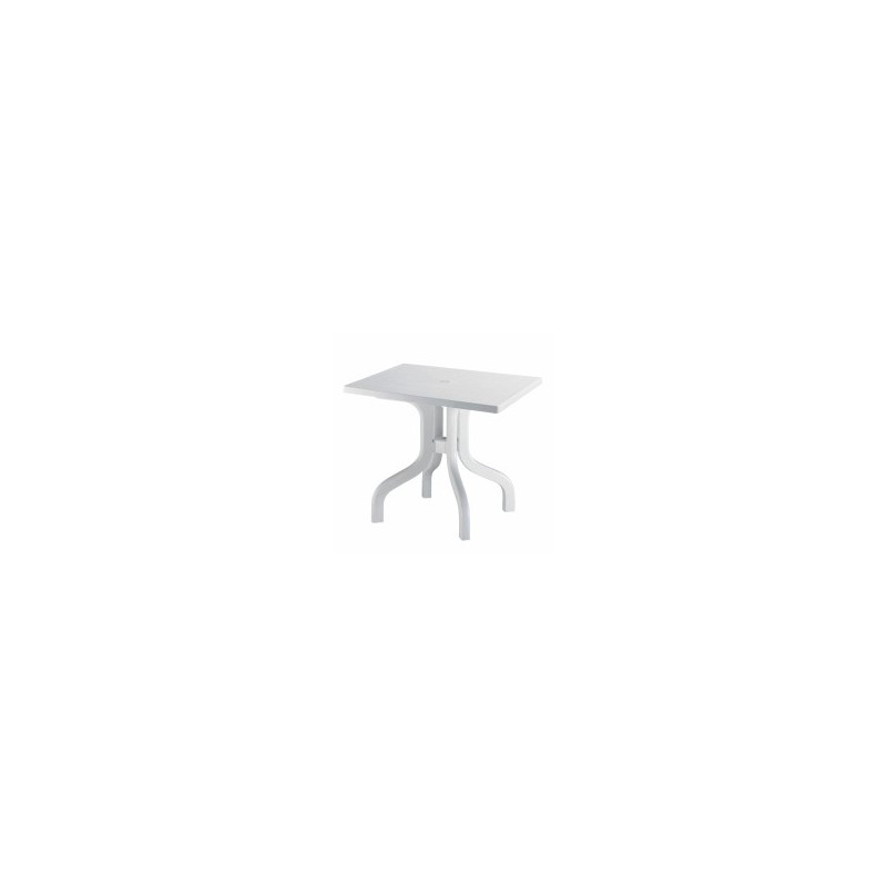 TAVOLO RESINA RIBALTO BIANCO 80x 80 1829 SCAB