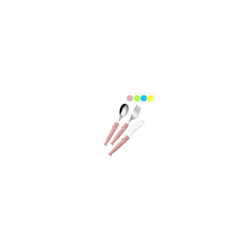 POSATE ACCIAIO GIALLO Pz 3 BABY PAPPALLEGRA EME