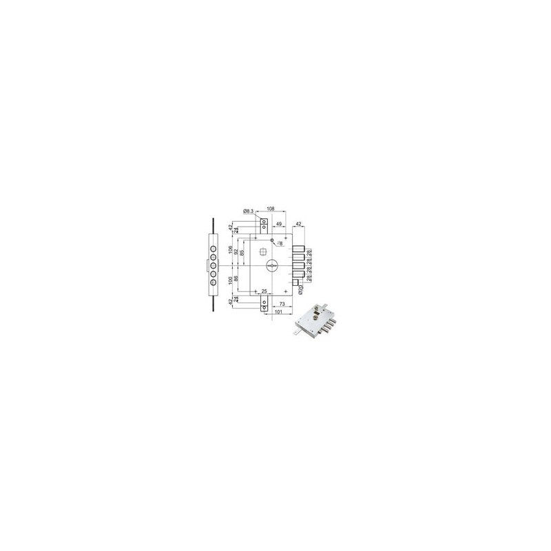 SERRATURA SIC.TRIPLICE SX DM E73 7112-1SE ATRA
