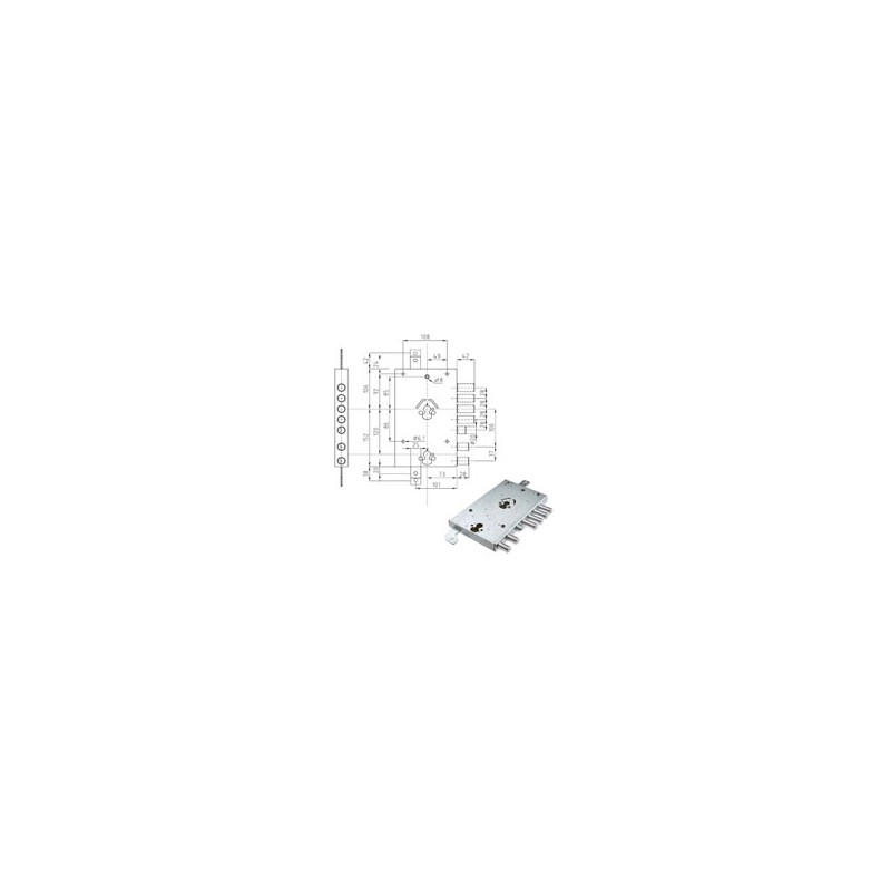 SERRATURA SIC.TRIPLICE DX CILINDRO E73 NE46-7 ATRA