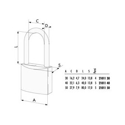 LUCCHETTO OTTONE mm 40 ARCO...
