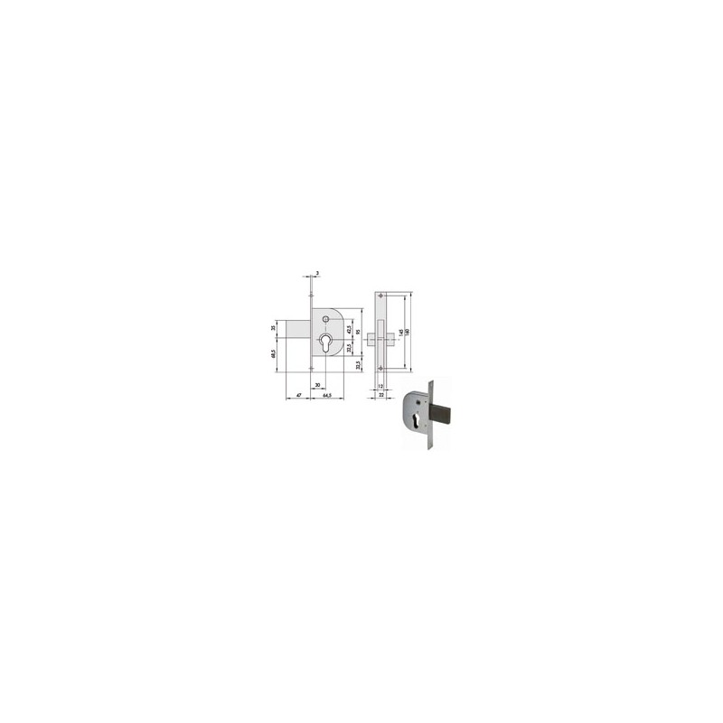 SERRATURA INFILARE FERRO           42212-30-0 CISA