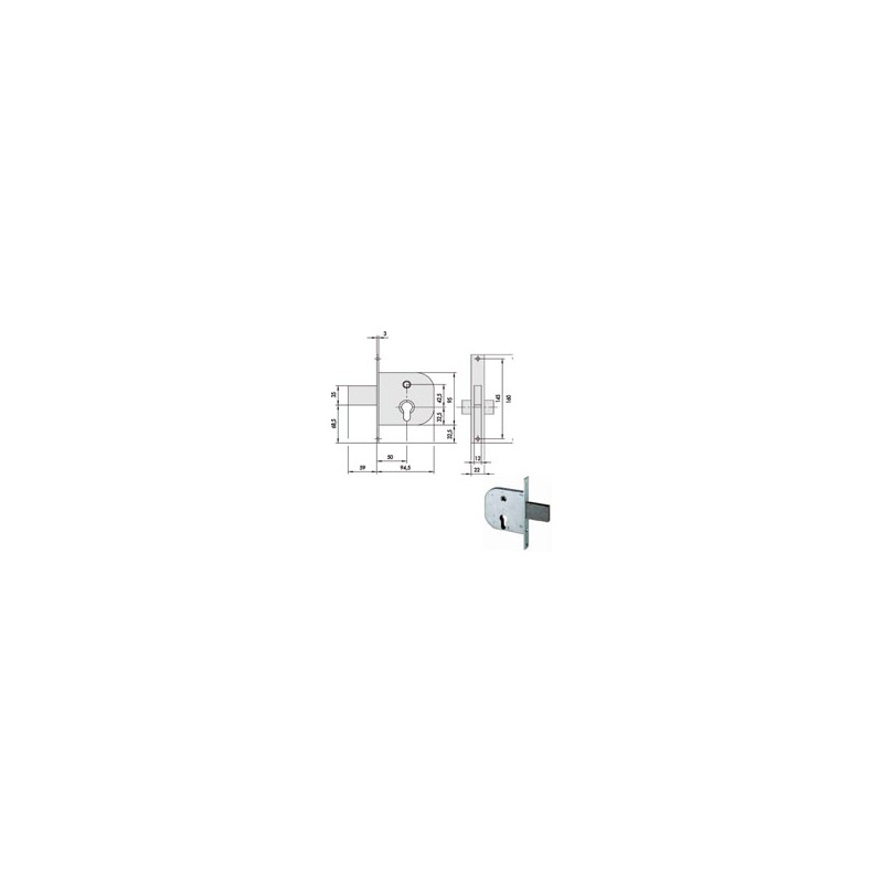 SERRATURA INFILARE FERRO           42312-50-0 CISA