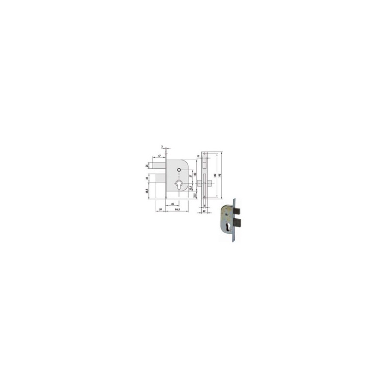 SERRATURA INFILARE FERRO 42512-50-0 CISA