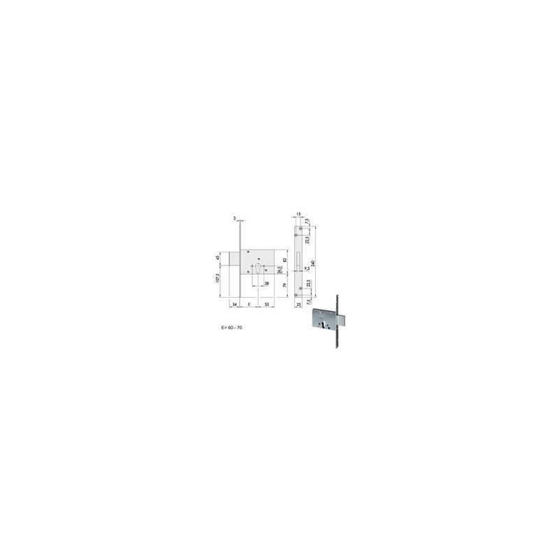 SERRATURA INFILARE FERRO           56013-60-0 CISA