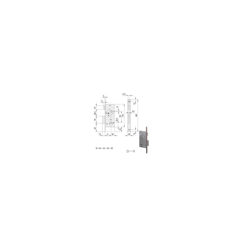 SERRATURA INFILARE FERRO 57211-40-0 CISA