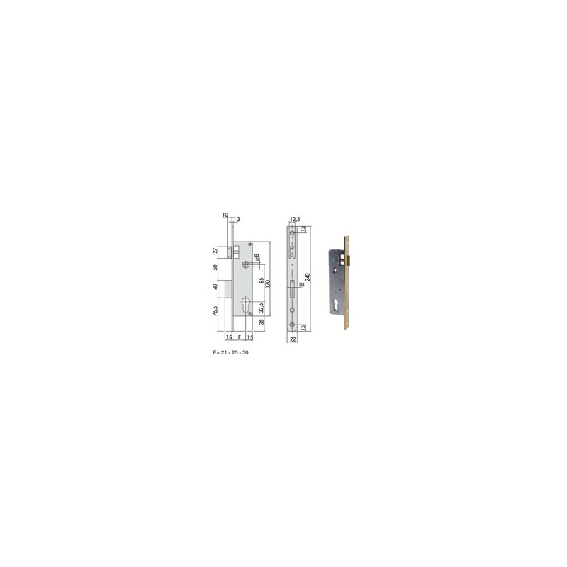 SERRATURA INFILARE LEGNO 5C011-30-0 CISA