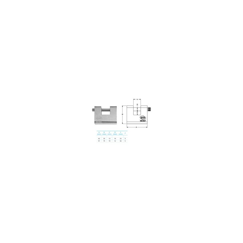 LUCCHETTO CORAZZATO mm 62 SERRANDE    PL211 CORBIN
