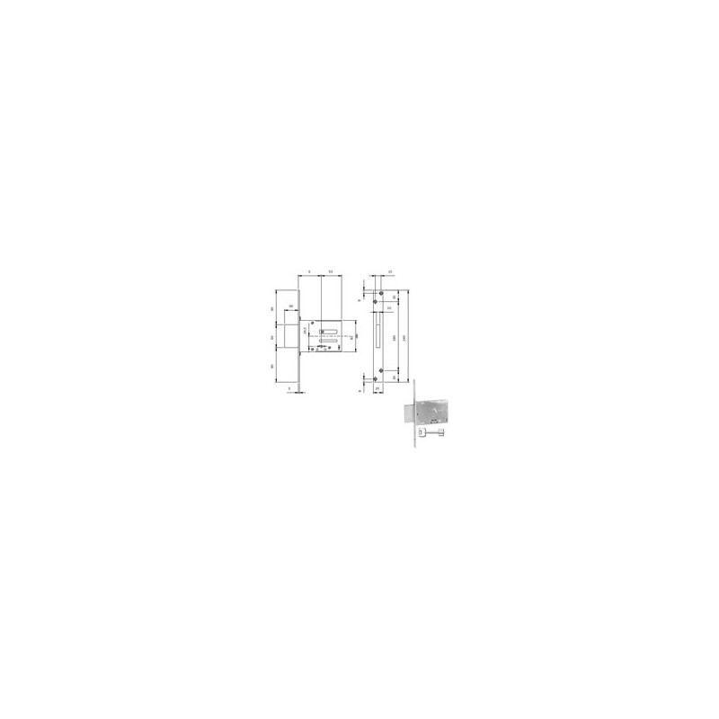 SERRATURA INFILARE FERRO DM E70 KA  661704N.K ISEO