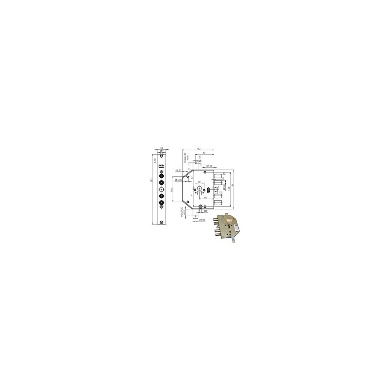 SERRATURA SIC.TRIPLICE SX CIL. E60   CP954DFB MOIA