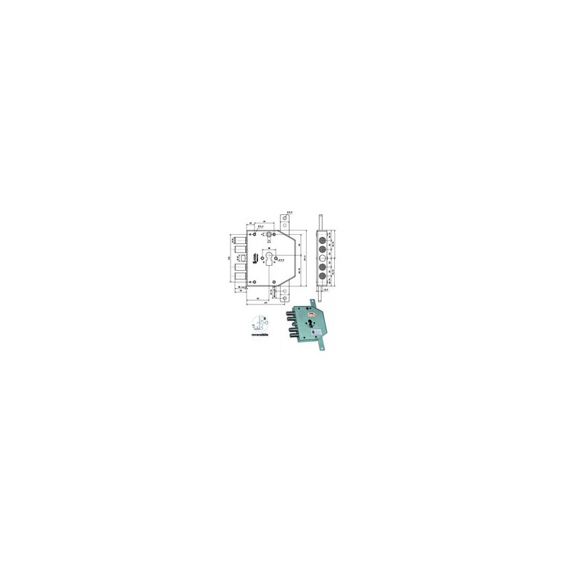 SERRATURA SIC.TRIPLICE DX CIL. E63 RCO654/250 MOIA