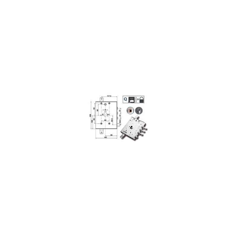 SERRATURA SIC.TRIPLICE DX            89457 MOTTURA