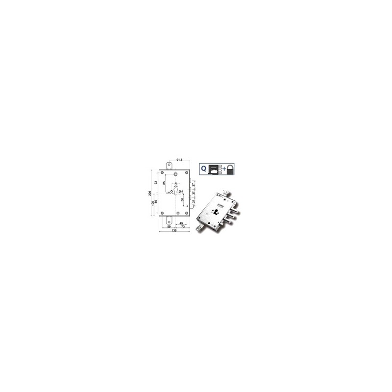 SERRATURA SIC.TRIPLICE DX            89857 MOTTURA