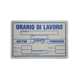 CARTELLO ORARIO LAVORO...